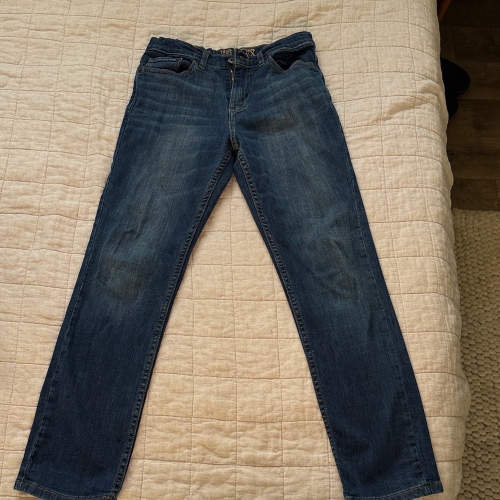 True Craft Boys Dark Blue Straight Jeans slim size 12